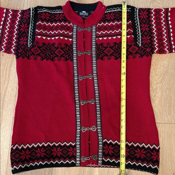 NORLENDER made Norway red fair isle Voss cardigan - Picture 12 of 13
